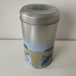 Blik met katten / kattenkoppen (25 cm hoog)