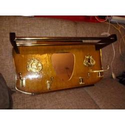 Vintage kapstok mes messing details.jaren 50-60.
