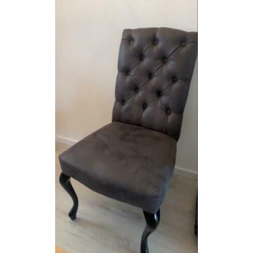 Mooie Brocante Eetkamerstoelen (Espresso)