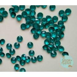 100x transparante Imitatie diamanten blauw | Stokhout 63