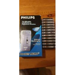 Philips Pocket Memo classic 388. Incl 11 bandjes.
