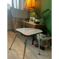 retro schoolstoelen vintage Deens design zwart wit 2 of 4 st