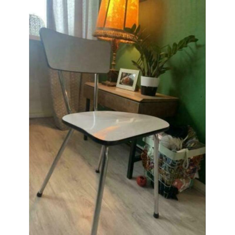 retro schoolstoelen vintage Deens design zwart wit 2 of 4 st