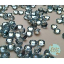 100x transparante Imitatie diamanten blauw | Stokhout 63