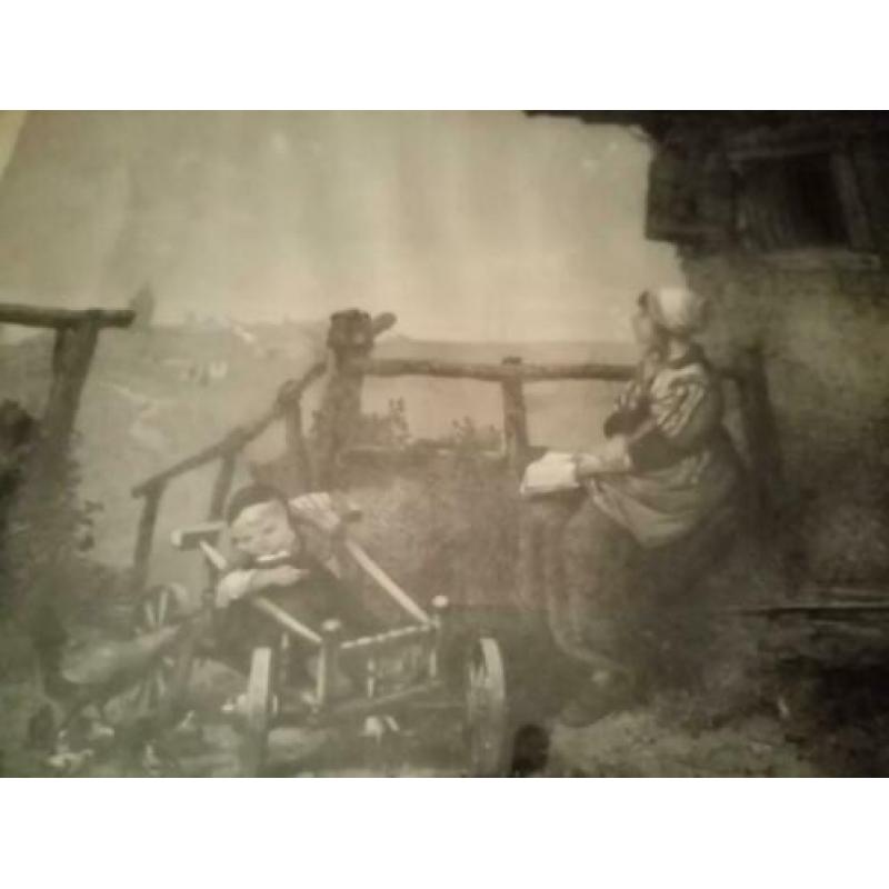 Prent antiek een zondagmorgen op Marken datering 1880/1900