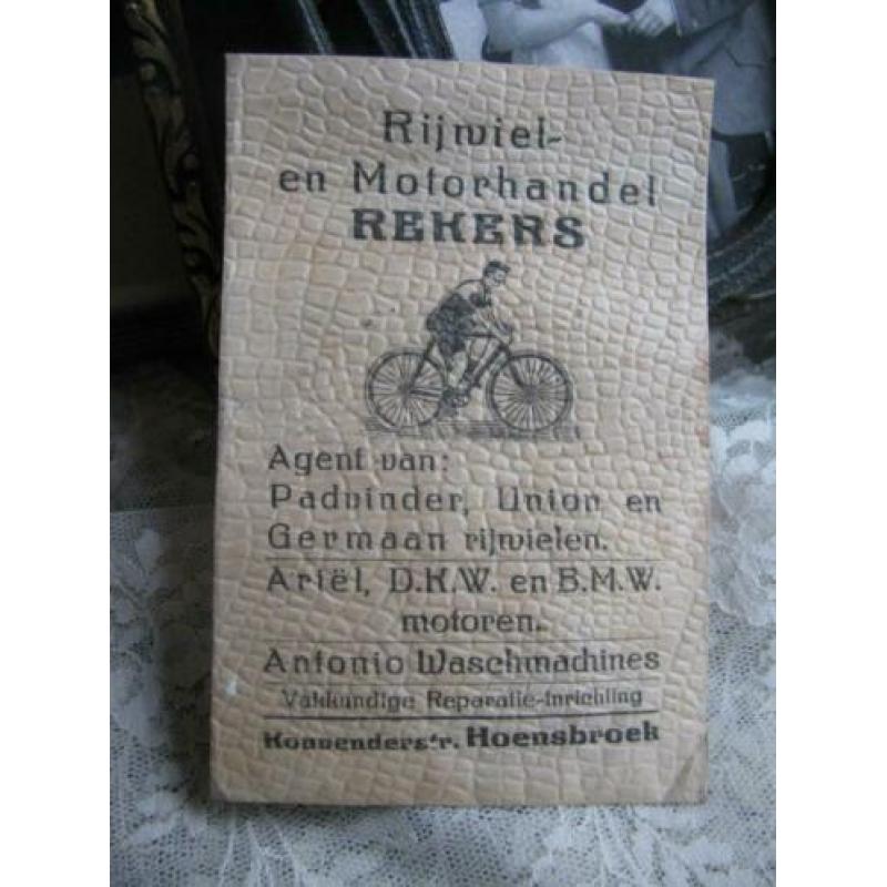 Oude fiets motor reclame - padvinder UNION Germaan Ariël DKW
