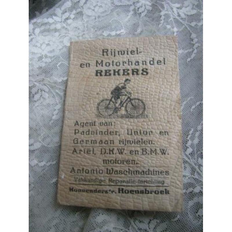 Oude fiets motor reclame - padvinder UNION Germaan Ariël DKW