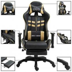 Nieuwe Gamestoel Xtreme goud ergonomisch model met voetenste