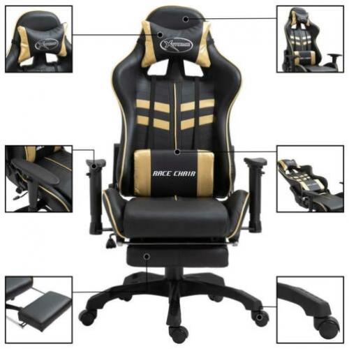 Nieuwe Gamestoel Xtreme goud ergonomisch model met voetenste