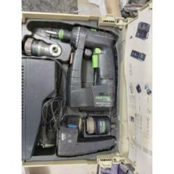 festool 12V boormaschiene met 2 laders en 2 accu's