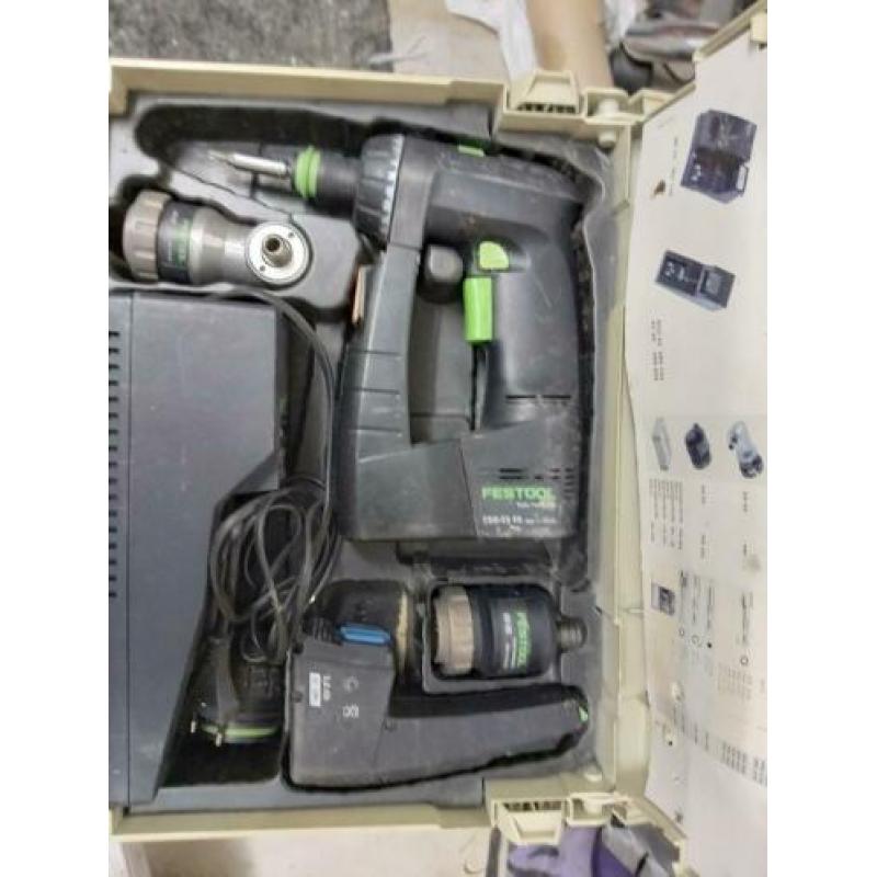 festool 12V boormaschiene met 2 laders en 2 accu's