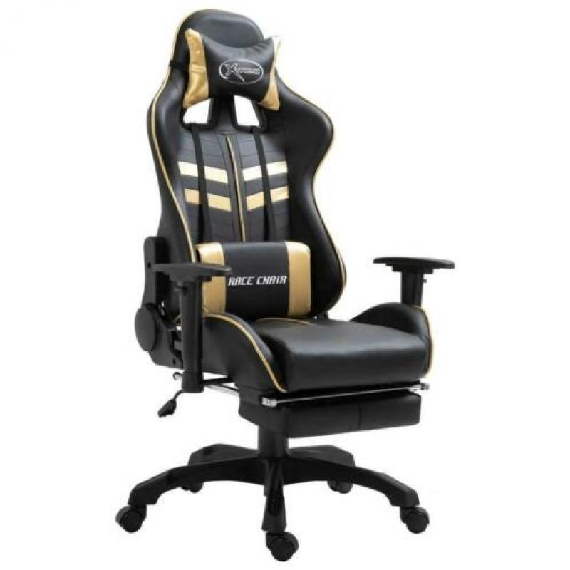 Nieuwe Gamestoel Xtreme goud ergonomisch model met voetenste