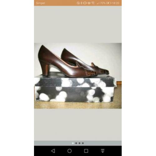Bruin leren pumps