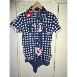 Atmosphere jurk lang bloem paars blauw roze ibiza mt 44