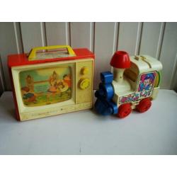 Speelgoed Fisher Price -Trein met muziek en Televisie / 1979
