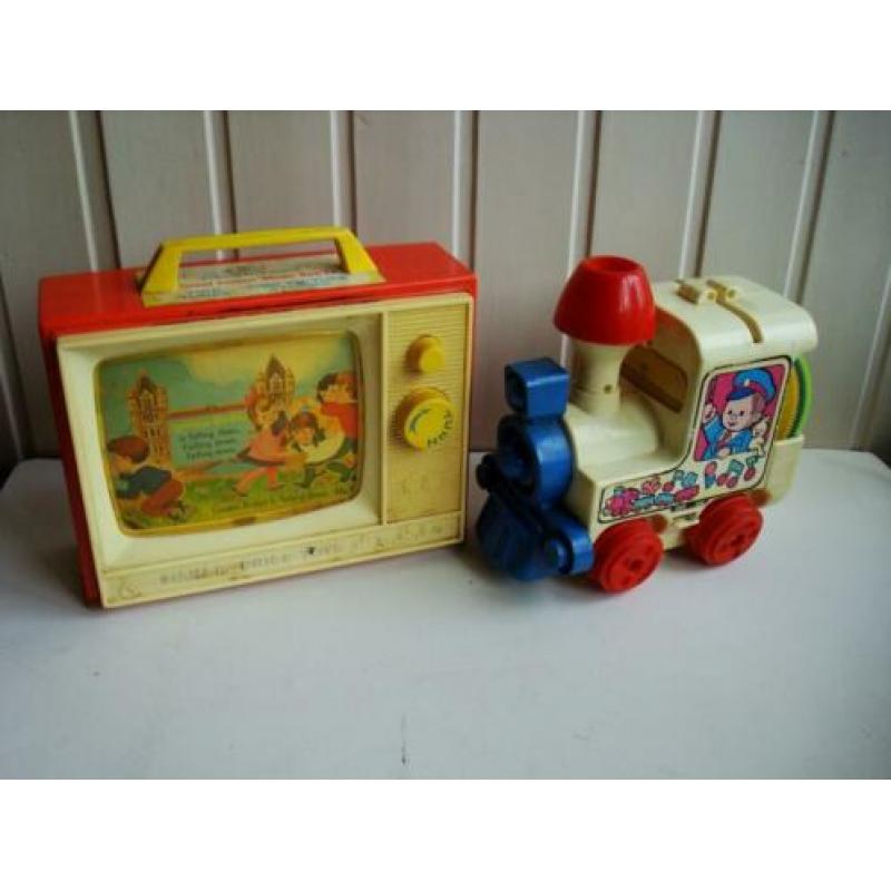 Speelgoed Fisher Price -Trein met muziek en Televisie / 1979