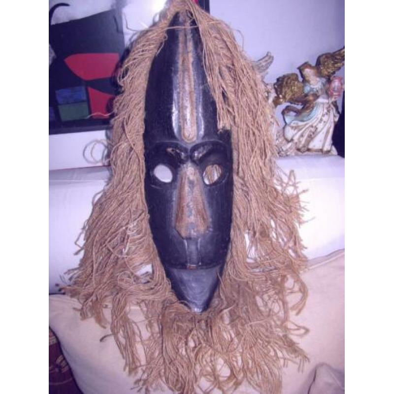Mooi met sisal bewerkt afrikaans masker 54 cm