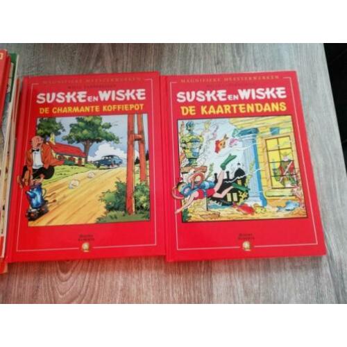 Grote stapel Suske en Wiske stripboeken