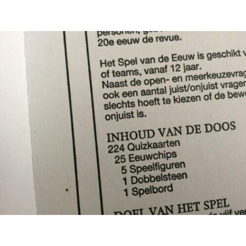 Spel van de Eeuw, zo goed als nieuw