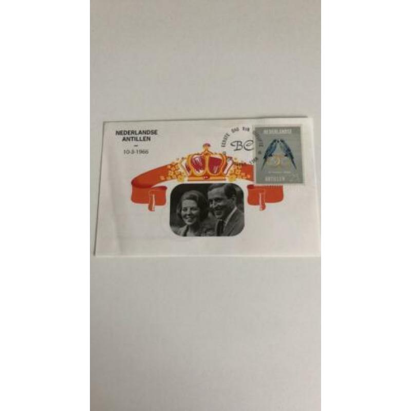 Nederlandse Antillen. Beatrix-Claus. 1966 briefkaart.