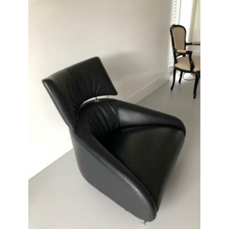 2 prachtige lederen Solymi fauteuils van Leolux