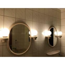 Vintage 80‘s 2 x badkamerspiegel met verlichting