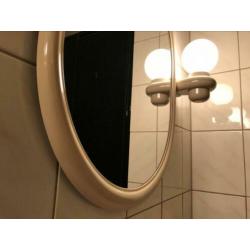 Vintage 80‘s 2 x badkamerspiegel met verlichting