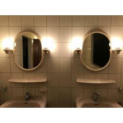 Vintage 80‘s 2 x badkamerspiegel met verlichting