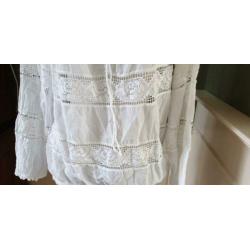 Nette romantische witte BRAEZ top mt XS /S 36, topje wit