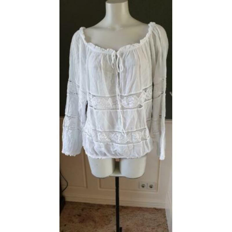 Nette romantische witte BRAEZ top mt XS /S 36, topje wit