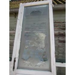 145hx62 en 52,5br Twee glasplaten, ge-etst glas, jugendstil