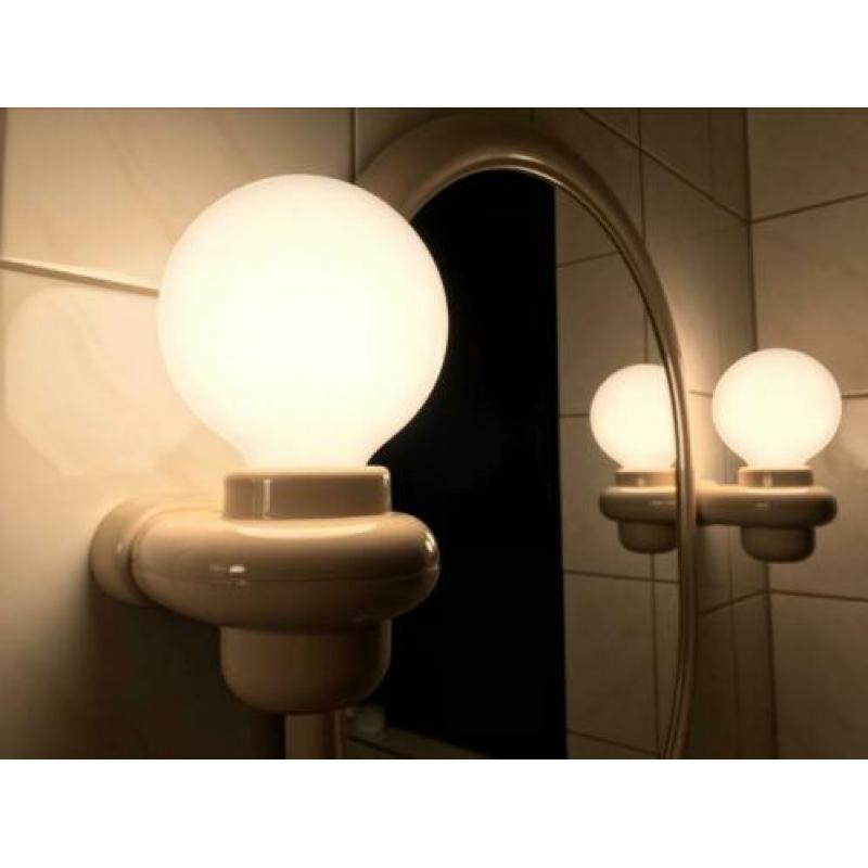 Vintage 80‘s 2 x badkamerspiegel met verlichting