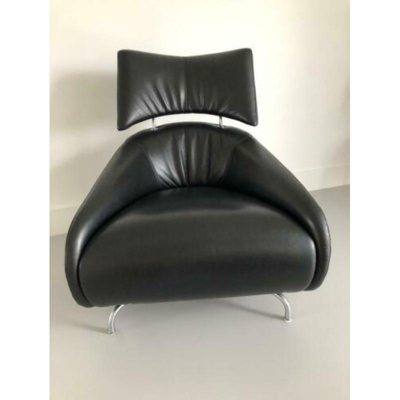 2 prachtige lederen Solymi fauteuils van Leolux