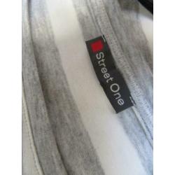 H84 NIEUW!! shirt STREET ONE grijs ivoor wit XL 46/48