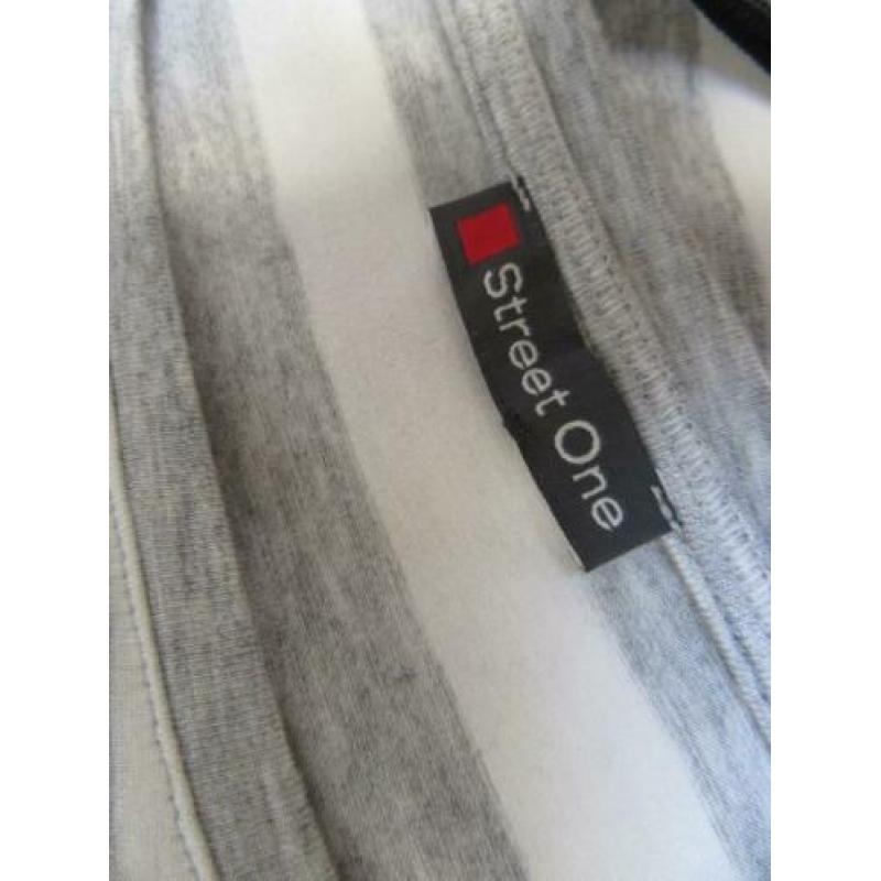 H84 NIEUW!! shirt STREET ONE grijs ivoor wit XL 46/48