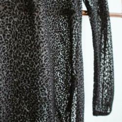 Pieces leopard print kol top - sheer doorzichtig Maat M