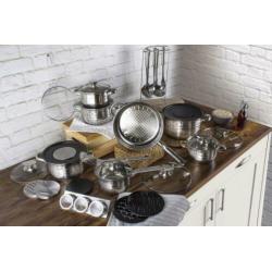 Luxury Blaumann 32-Piece Stainless Steel Cookware Set