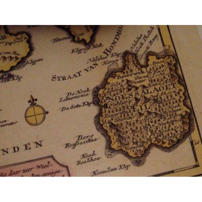 Kaart Molukse eilanden ca. 1710 Haruku, Sapaura, Nusalaut