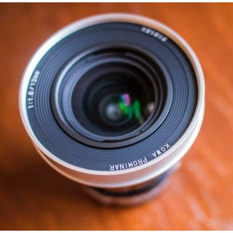 Kowa Prominar 12 F1.8-SV met MFT (Micro 3/4) Bajonet