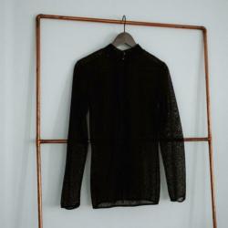 Pieces leopard print kol top - sheer doorzichtig Maat M