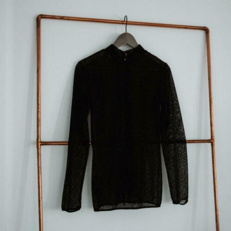 Pieces leopard print kol top - sheer doorzichtig Maat M