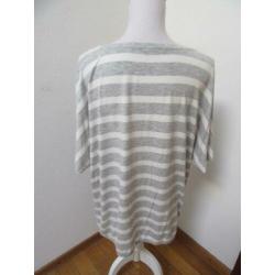 H84 NIEUW!! shirt STREET ONE grijs ivoor wit XL 46/48