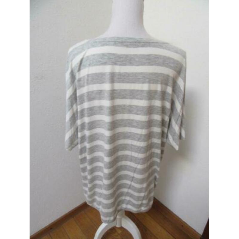 H84 NIEUW!! shirt STREET ONE grijs ivoor wit XL 46/48