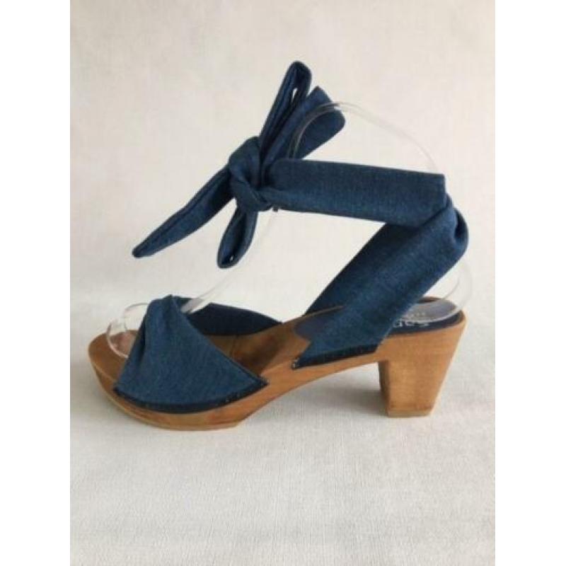 Sanita Wood Tirsa Square Flex Vegan Sandal Denim 39
