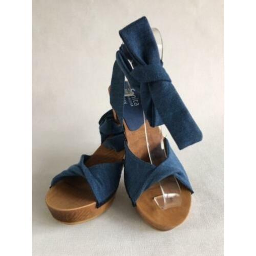 Sanita Wood Tirsa Square Flex Vegan Sandal Denim 39