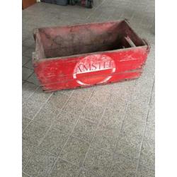 Vintage houten krat Amstel Bier