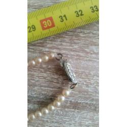 Vintage retro nep parelketting parel ketting mooie sluiting