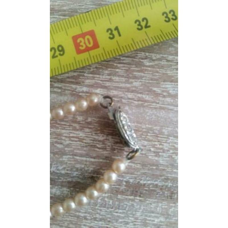 Vintage retro nep parelketting parel ketting mooie sluiting