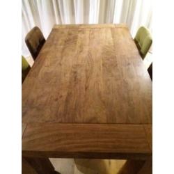 Eethoek 160 x 90 met 4 stoelen