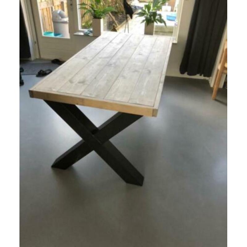 Industriële eettafel / salontafel / tv kast op maat